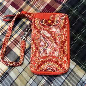 Vera Bradley Red and Orange Wristlet Wallet